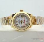 Copy Rolex Datejust Gold White Face Presidential Watch 26mm for Lady